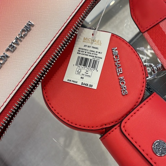 Michael Kors Jet Set Travel Tech Attached with Adjustable Coral Reef Crossbody - Picture 11 of 16